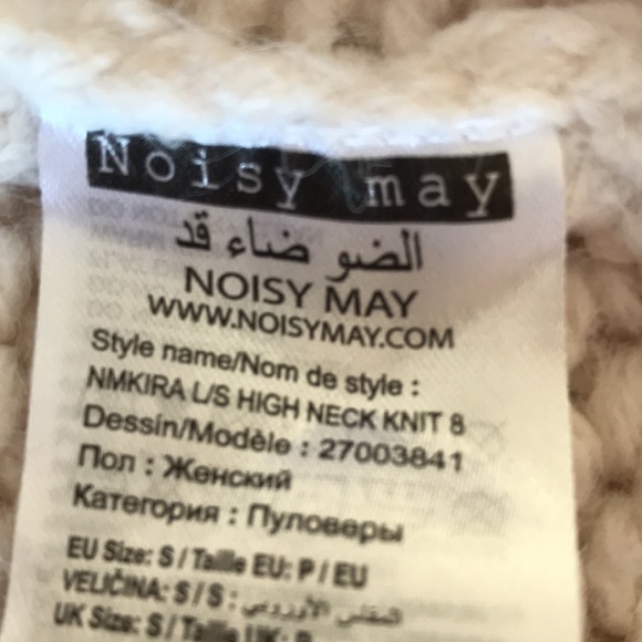 Noisy May Chunky Boxy Soft & Cozy Turtle Neck Hand Knit Look Sweater Size Small - Picture 7 of 12